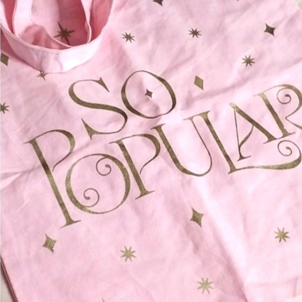 Wicked Pink Tote Bag with Gold Lettering